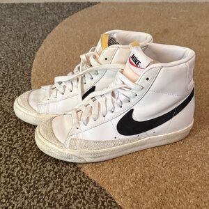 Nike White and Black High-Top Sneakers